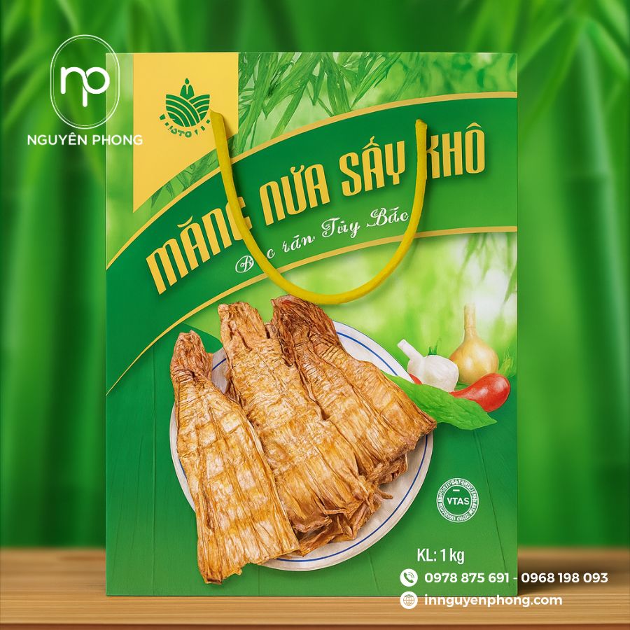 In hộp giấy đựng măng khô đẹp